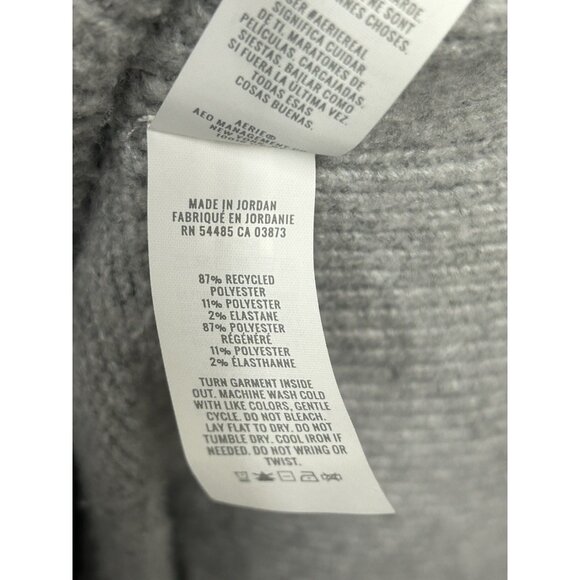 Aerie Sweater Womens XL Grey Chunky Cable Knit Soft Cozy Oversized Stretch 2024 - Picture 9 of 9